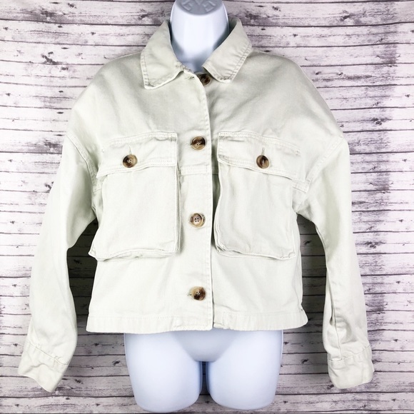 zara green jean jacket
